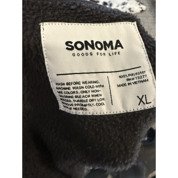 Sonoma Jacket Mens XL Black Fleece Long Sleeve Mock Neck Zipper Pockets Gray - Picture 5 of 5
